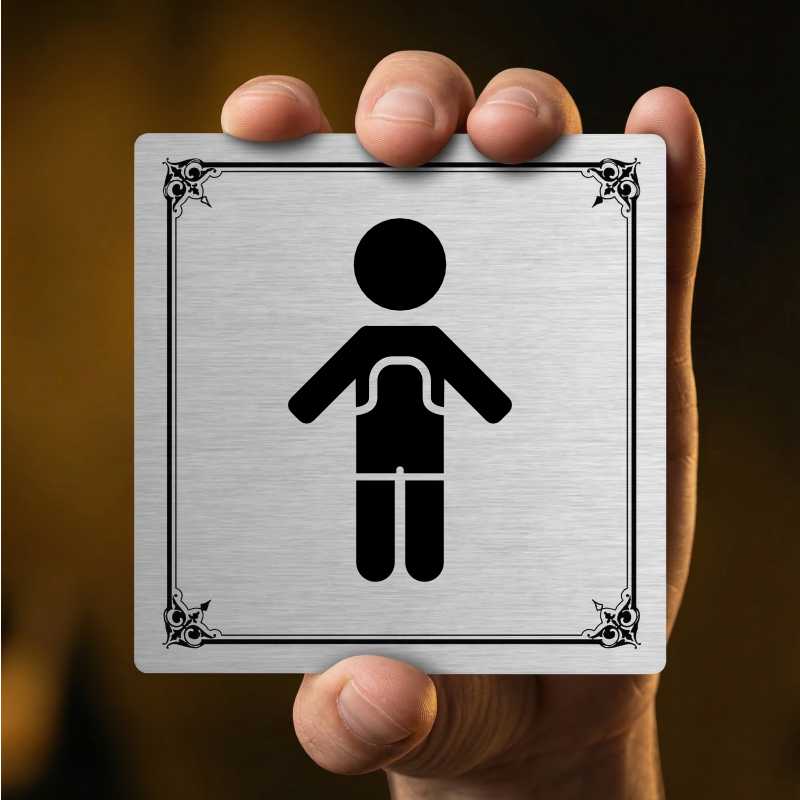 WC chlapci, 100x100mm, bílá, Nevada